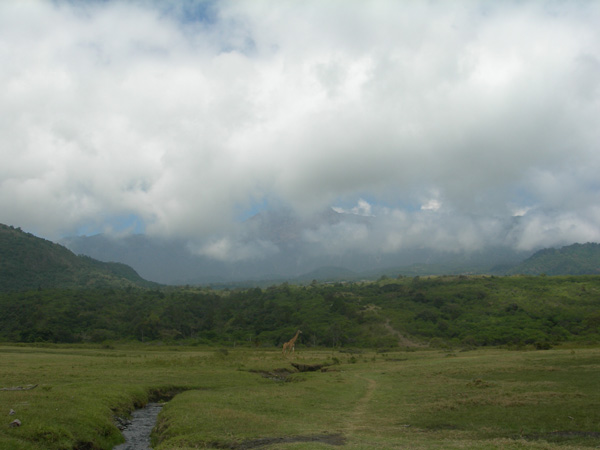 Back down - cloudy Meru