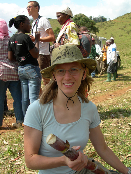 Explorer with sugar cane